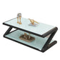 17.7"H Rectangle Glass Coffee Table Steel Abstract Base Cocktail Table with Shelf Clearhalo 'Coffee & Accent Tables' 'Coffee Tables' 'coffee_tables' 'furn' 'furn_coffee_tables' 'Furniture' 'Living Room Furniture' 1200x1200_8c692c3f-ce77-41a1-85ee-800d2e23795a