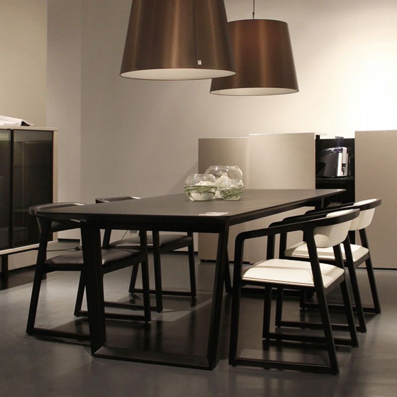 Simplicity Style Dining Table Solid Wood Black Dinette Table for Home and Kitchen Clearhalo 'Dining Tables & Seating' 'Dining Tables' 'dining_table' 'furn' 'furn_dining_table' 'Furniture' 'Kitchen & Dining Furniture' 1200x1200_8c6a8fc2-4b6b-4954-ab6f-ee4d2454598d