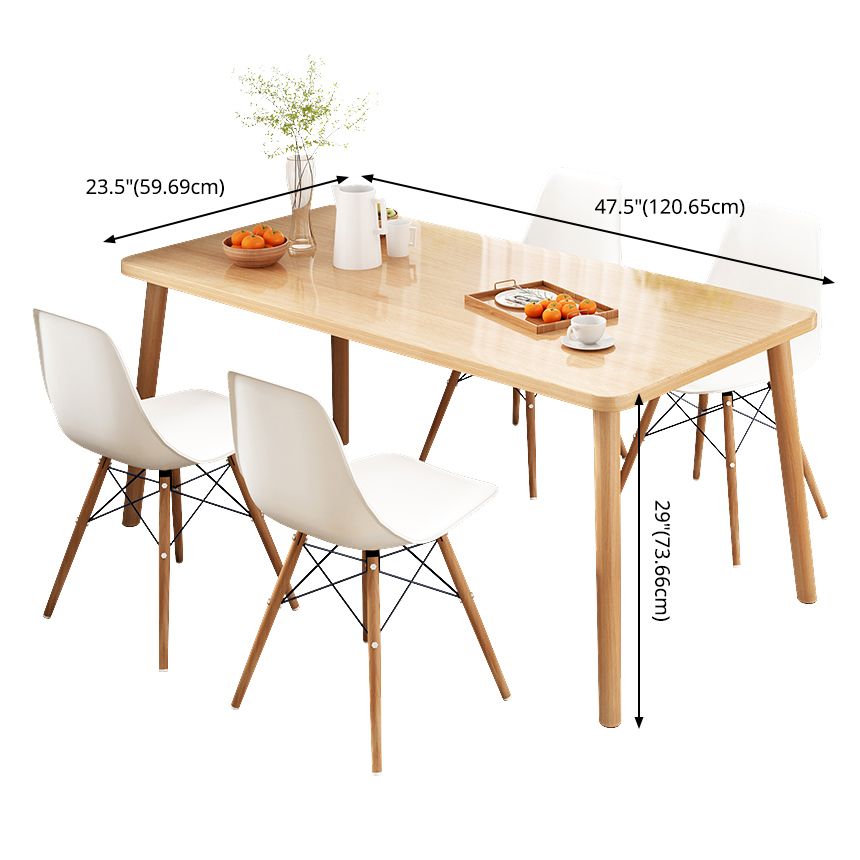 Standard Height Wooden Top Dining Set with 4 Light Brown Wood Legs for Dining Furniture Clearhalo 'Dining Room Sets' 'Dining Tables & Seating' 'dining_room_set' 'Furniture' 'furniture_dining_room_set' 'Kitchen & Dining Furniture' 'kitchen&dining_furn' 'kitchen' 1200x1200_8c6a9a9b-2701-4db1-9b0c-d8e9280370cb