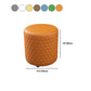 Modern Round Pouf Plain PU Leather Stain Resistant Boucle Ottoman
