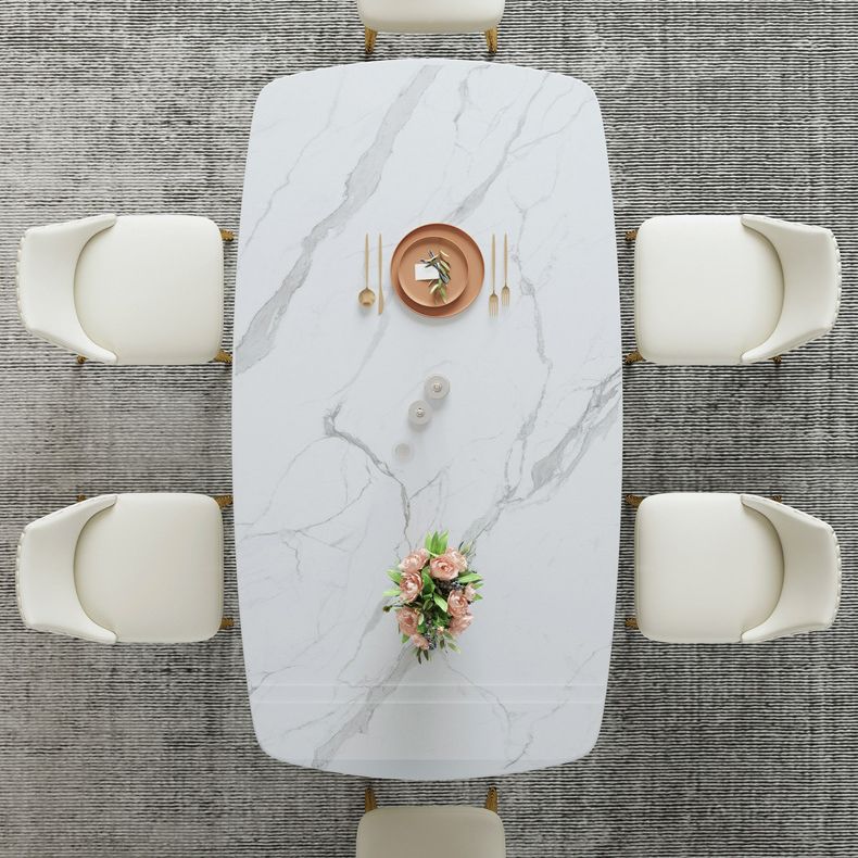 Glam Sintered Stone White Dining Room Set with Round Table Dining Table Furniture Clearhalo 'Dining Room Sets' 'Dining Tables & Seating' 'dining_room_set' 'furn' 'furn_dining_room_set' 'Furniture' 'furniture_dining_room_set' 'Kitchen & Dining Furniture' 'kitchen&dining_furn' 'kitchen' 1200x1200_8c6b1d0f-0f70-4003-9711-2f2f5c8e154f