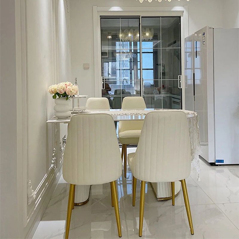 Table à ardoise et en métal Glam Style Simple Restaurant Table à manger de forme libre