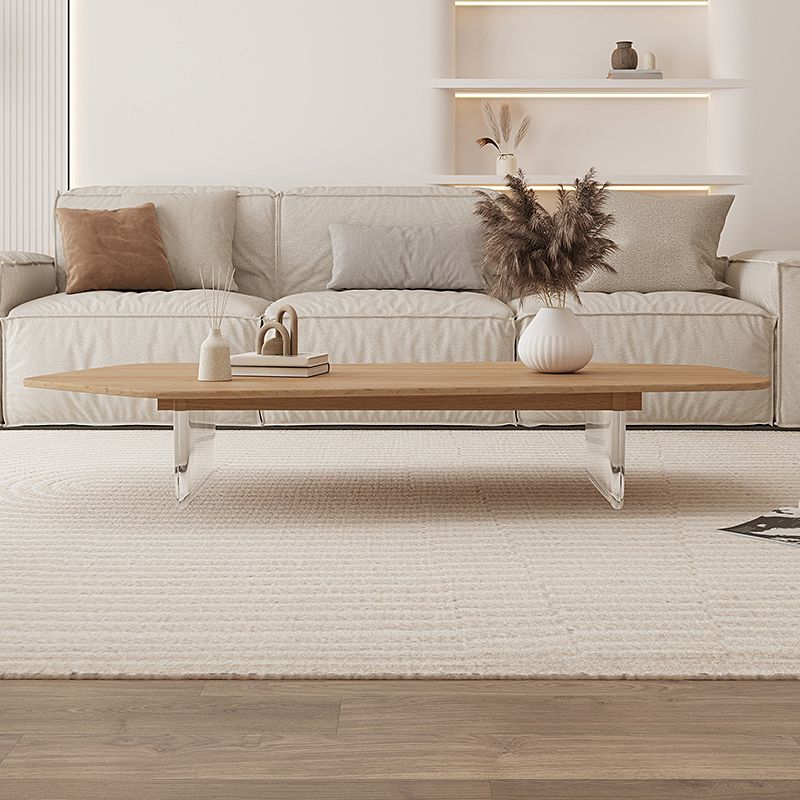 2 Legs Single Coffee Table Solid Wood Natural Free-Form Coffee Table