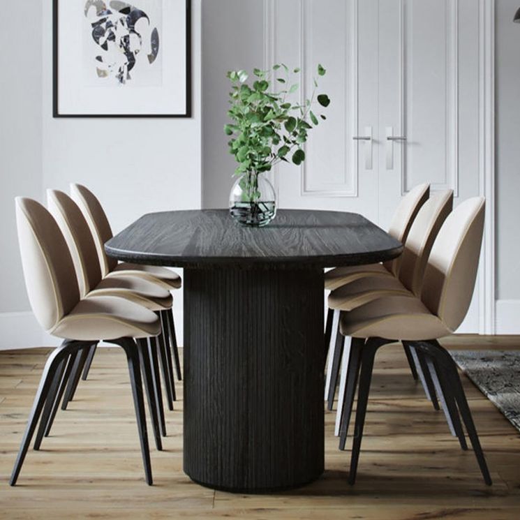 Oval Double Pedestal Dining Site Table Contemporary Style Dinette Table Clearhalo ' dining_table' 'Dining Tables & Seating' 'Dining Tables' 'furn' 'furn_dining_table' 'Furniture' 'furniture_dining_table' 'Kitchen & Dining Furniture' 'kitchen&dining_furn' 'kitchen' 'kitchen_dining_table' 1200x1200_8c6c291a-f972-4821-b1a7-58ead1ec4838