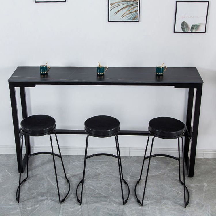 Contemporary Style Dining Sintered Stone Table Rectangle Bar Counter Table for Home Clearhalo 'Bar Furniture' 'Bar Tables' 'bar_tables' 'furn' 'furn_bar_tables' 'Furniture' 'furniture_bar_tables' 'Kitchen & Dining Furniture' 1200x1200_8c6c9ebe-d4de-4ca6-b95e-437a60319bc2