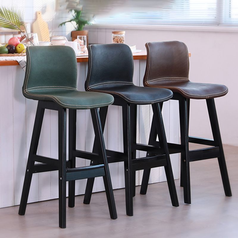 Scandinavian Style Bar-stool Square Leather Seat Counter Chair for Kitchen Bar Clearhalo 'Bar Furniture' 'Bar Stools' 'bar_stools' 'furn' 'furn_bar_stools' 'furniture_bar_stools' 'Kitchen & Dining Furniture' 'kitchen&dining_furn' 'kitchen' 'kitchen_furn' Furniture' 1200x1200_8c6ea609-3e99-4cfd-99c0-9a9a65c3c67c