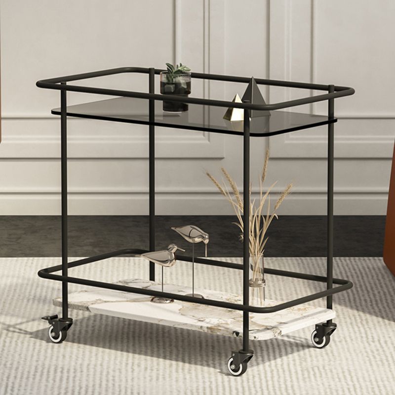 23.6 "Alta Tapa de tobogán contemporáneo Top de vidrio Top Table rectangular