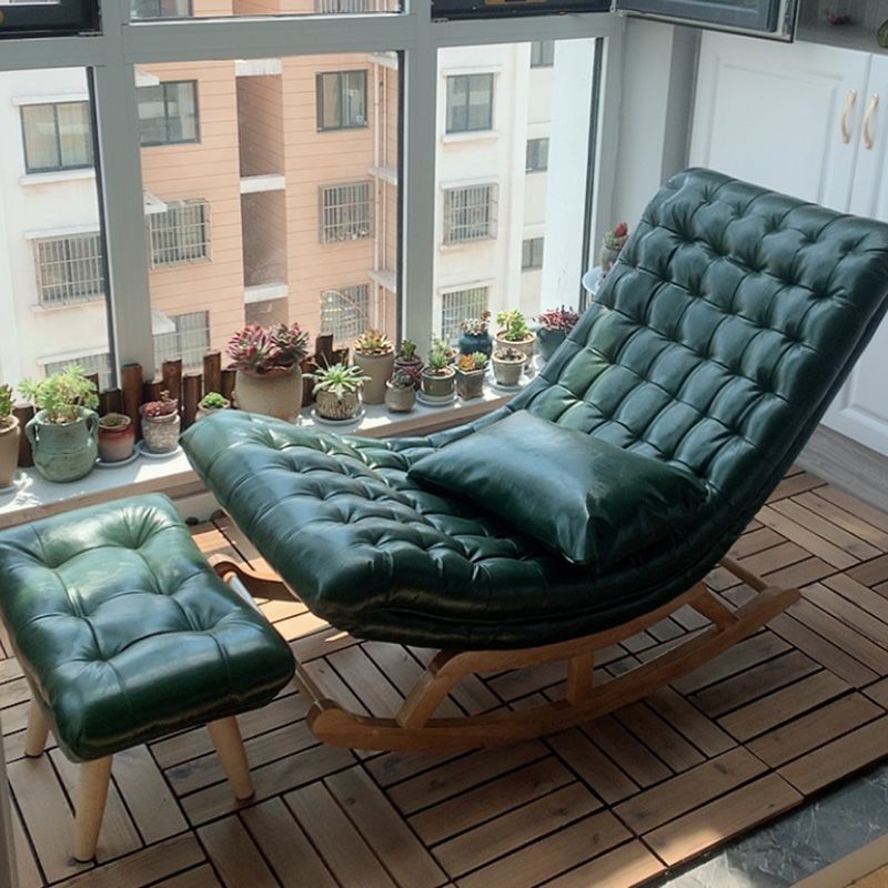 Chaise à bascule moderne en cuir en cuir