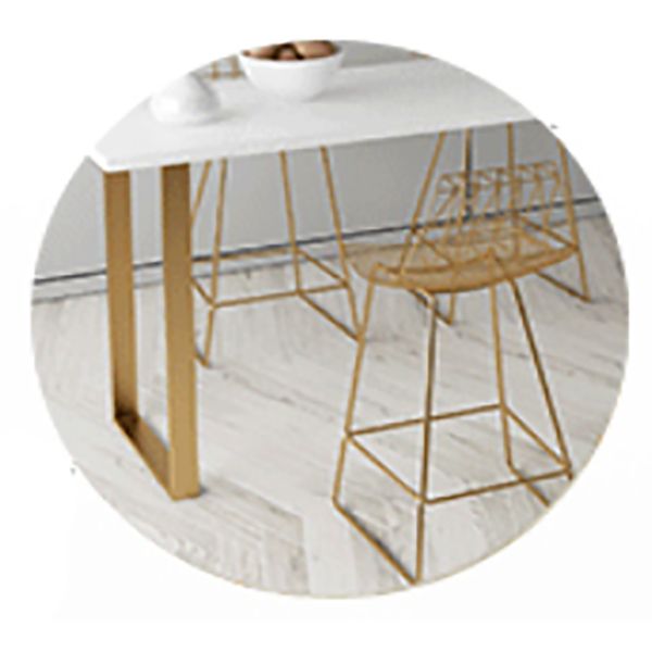 Pine Wood Bar Esstisch Glam Rechteck Tisch mit doppelter Sockel für Balkon