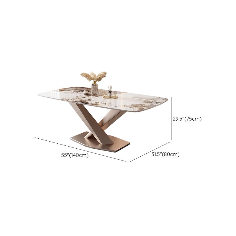 Marble Top Dining Table Modern Dining Table with Pedestal Base Clearhalo 'Dining Tables & Seating' 'Dining Tables' 'dining_table' 'furn' 'furn_dining_table' 'Furniture' 'Kitchen & Dining Furniture' 1200x1200_8c6ff09e-a655-42dc-bb48-2a2edc33e474