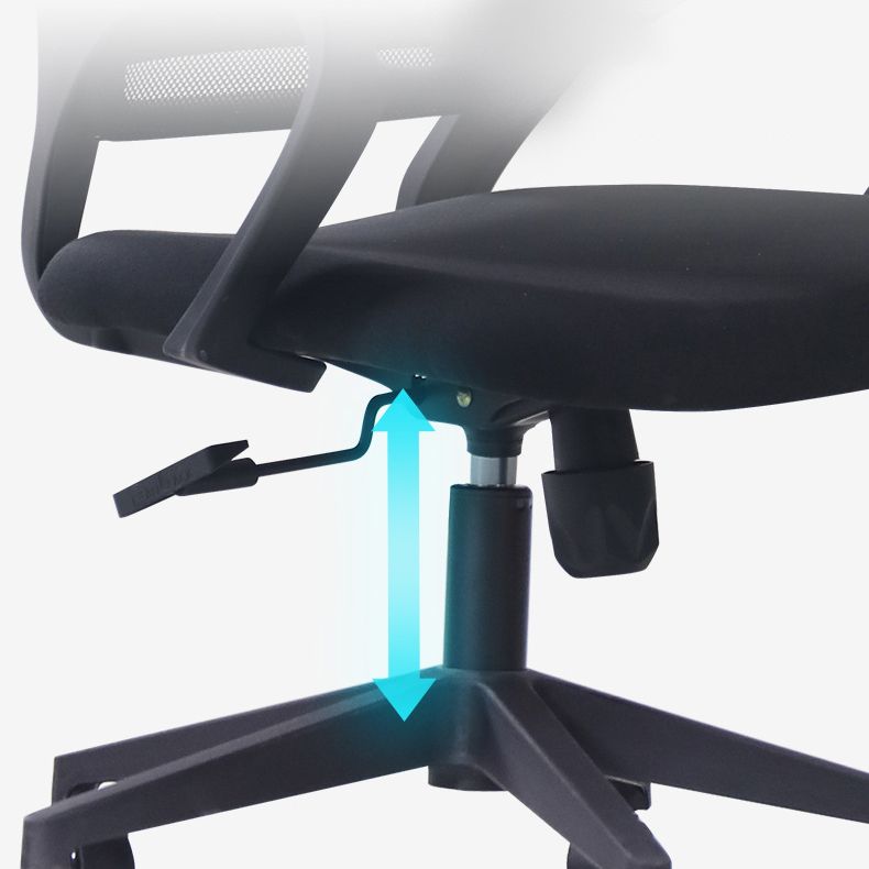 Chaise de bureau à armes fixes Roues de chaise de dos en microfibre haute support lombaire