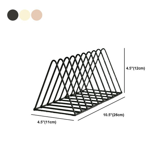 Light Luxury Metal Book Shelf Closed Back Triangle Desktop Bookcase