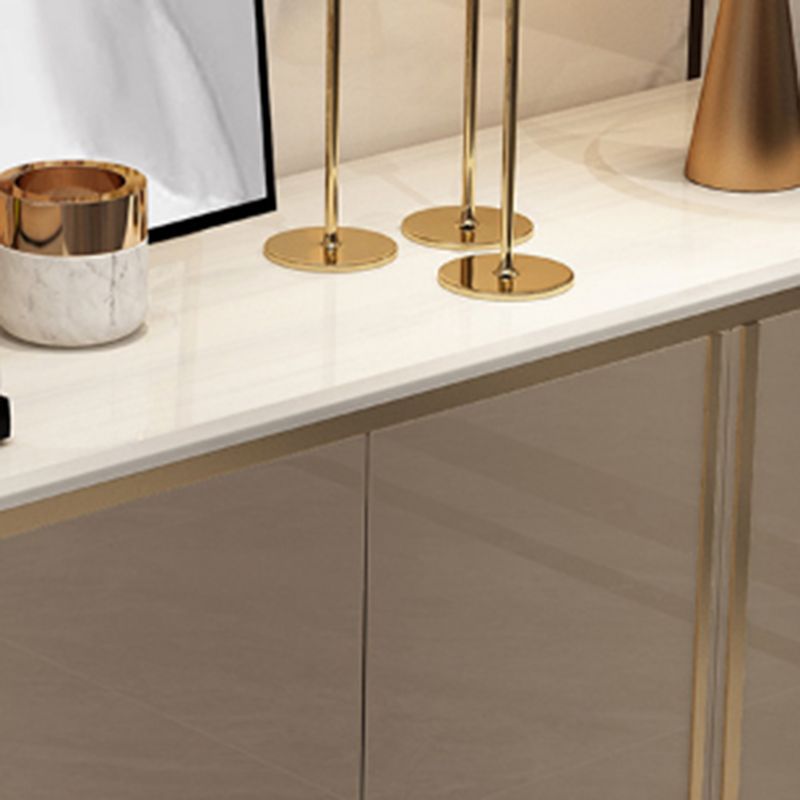 Cabinets Glam Dining Buffet Mirrored Buffet Sideboard with 4-Door Clearhalo 'buffet_sideboard' 'Buffets & Sideboards' 'furn' 'furn_buffet_sideboard' 'Furniture' 'Kitchen & Dining Furniture' 1200x1200_8c72950e-ac80-4f67-a66a-af2d33ba762b