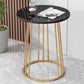 Mid-Century Modern Wooden Round Top End Table Abstract Metal Frame Sofa Side Table Clearhalo 'Coffee & Accent Tables' 'End & Side Tables' 'end_side_table' 'end_side_tables' 'furn' 'furn_end_side_tables' 'Furniture' 'furniture_end_side_table' 'Living Room Furniture' 1200x1200_8c73796f-b83a-419d-a48b-f362ca8fe6d6