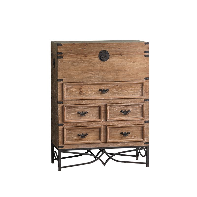 Moderne moderne houten rechthoek IJzeren benen Accent Cabinet met lade