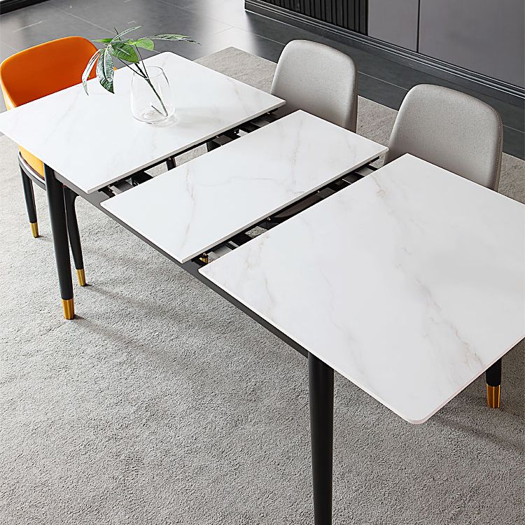 Rectangle Sintered Stone Kitchen Table Home Extendable Dining Table Clearhalo 'Dining Tables & Seating' 'Dining Tables' 'dining_table' 'furn' 'furn_dining_table' 'Furniture' 'Kitchen & Dining Furniture' 1200x1200_8c7443f3-1e0e-404d-909d-1caec9a0d736