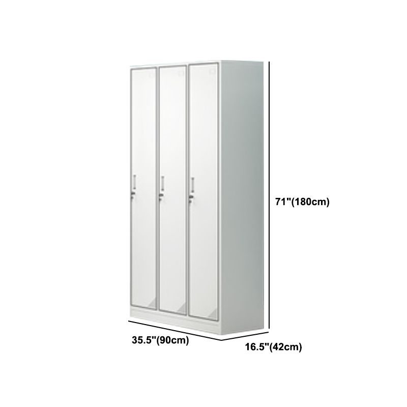 Contemporary Style Wardrobe Armoire White Color Steel Wardrobe Closet with Locks Clearhalo 'Armoires & Wardrobes' 'armoires_wardrobes' 'Bedroom Furniture' 'furn' 'furn_armoires_wardrobes' 'Furniture' 1200x1200_8c7619d2-ed2f-4551-b7d8-a521a27aa875