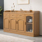 Contemporary Sideboa Wood Glass Doors Side Board with Drawers and Cabinets Clearhalo 'buffet_sideboard' 'Buffets & Sideboards' 'furn' 'furn_buffet_sideboard' 'Furniture' 'Kitchen & Dining Furniture' 1200x1200_8c799bba-f7b0-4518-839c-b20e05757652