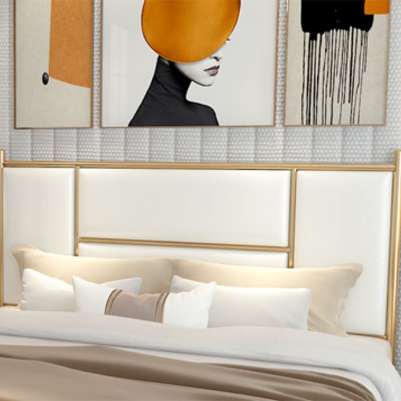 Luxurious Iron Panel Bed Upholstered Metal Bed Frame With Headboard and Footboard Clearhalo 'Bedroom Furniture' 'Beds' 'furn' 'furn_beds' 'Furniture' 1200x1200_8c79bf1b-e4db-48b1-92c6-4126db790119