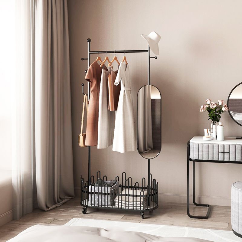 Eigentijdse hal boom gewoon vrij staande metalen kaprek met spiegel