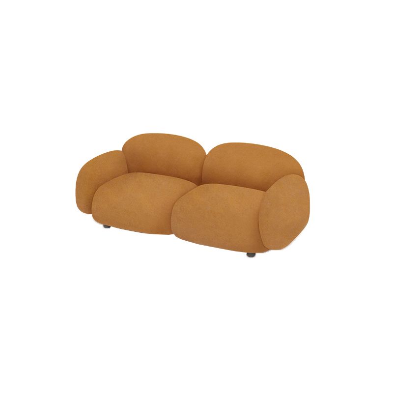 27.5" H Modern Faux Leather/wool Square Arm Sofa For Living Room