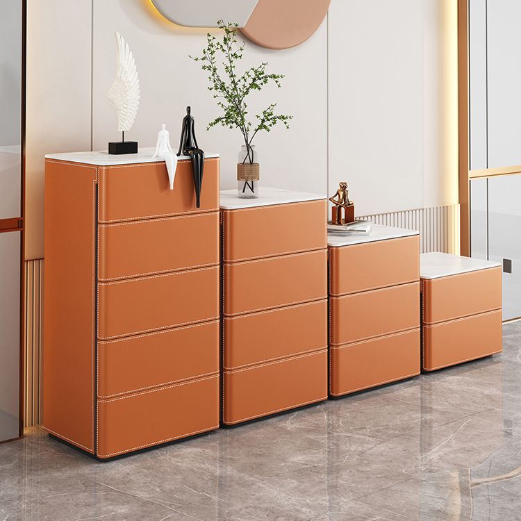 Modern Style Stone Buffet aparador de 19.6 "L Servidor buffet de comedor en naranja