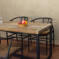 Modern Matte Brown Dining Set with Metal Chairs 1/2/5 Pieces Solid Wood Dinette Set