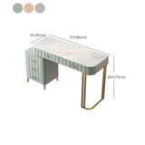 Glam Marble Top Vanity Dressing Table with 5 Drawers and Metal Base