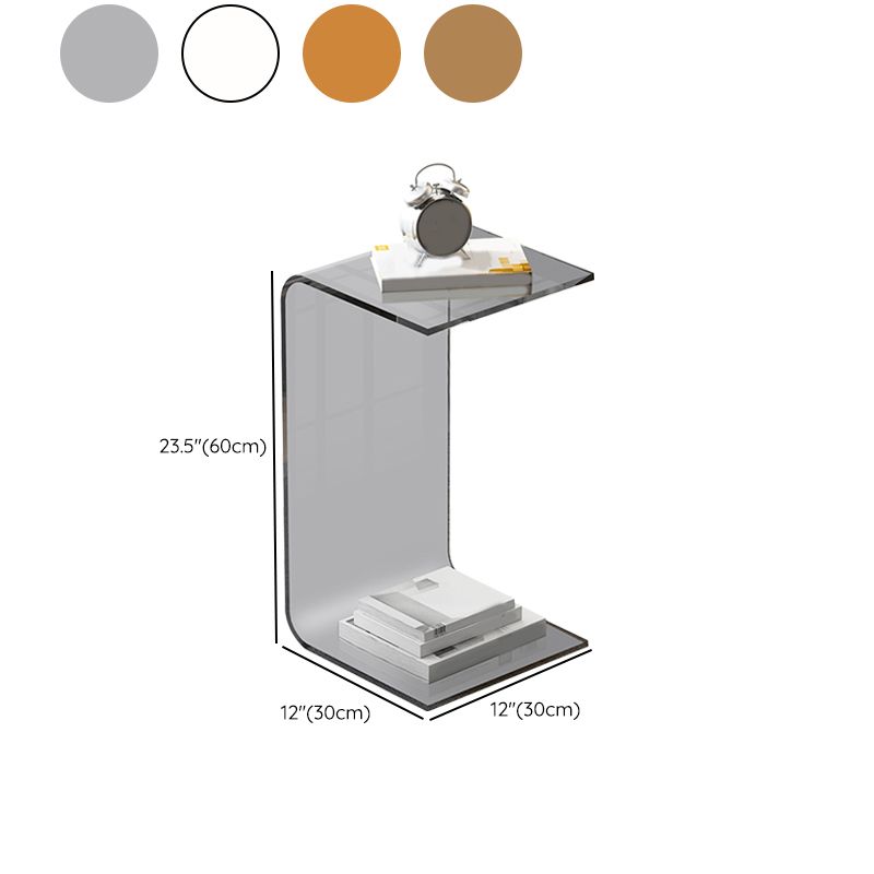 C-Shape Sofa Side Accent Table Plastic Contemporary Side Table Clearhalo 'Coffee & Accent Tables' 'End & Side Tables' 'end_side_tables' 'furn' 'furn_end_side_tables' 'Furniture' 'Living Room Furniture' 1200x1200_8c7fab06-01bf-4e49-8f74-5ac96636c28c