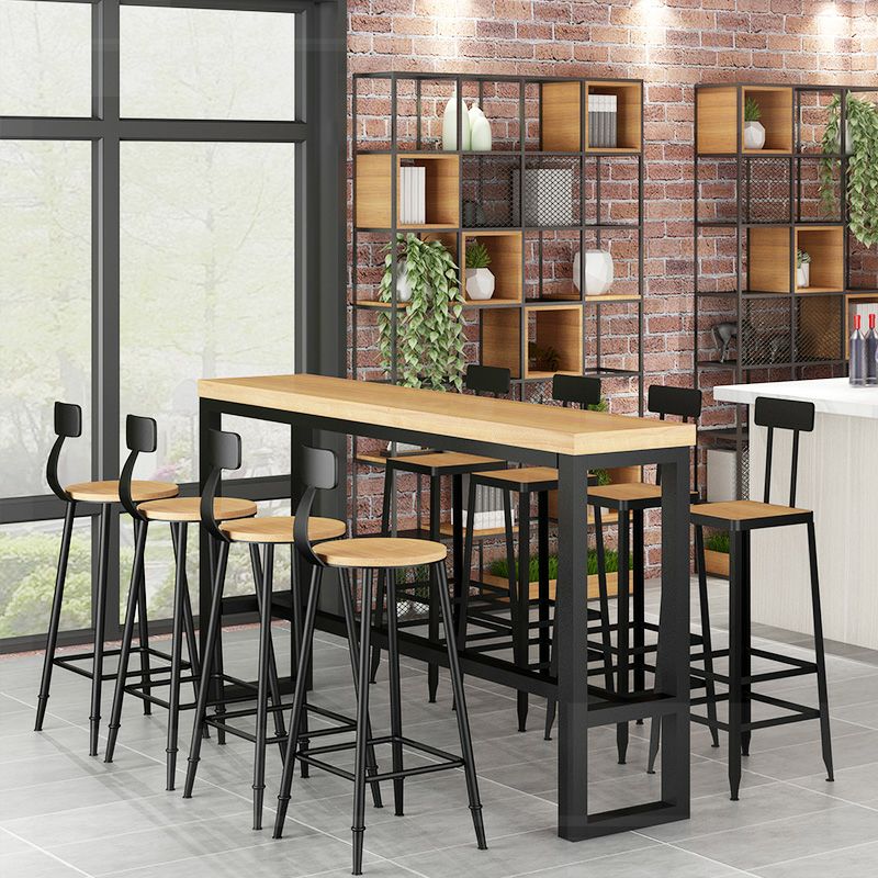 Juego de mesa de Bar con tapa de madera de pino, 1/5/9 piezas, juego de mesa de Pub rectangular Industrial