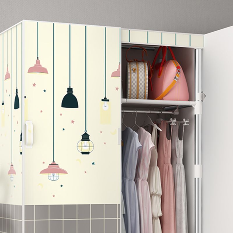Hinged Wardrobe Armoire Modern with Legs Steel Wardrobe Closet for Home Clearhalo 'Armoires & Wardrobes' 'armoires_wardrobes' 'Bedroom Furniture' 'furn' 'furn_armoires_wardrobes' 'Furniture' 1200x1200_8c80112b-42f5-4713-9a5e-6488bd9d29b9