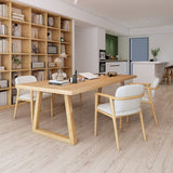 Bureau de bureau naturel contemporain Bureau d'écriture en bois massif rectangulaire