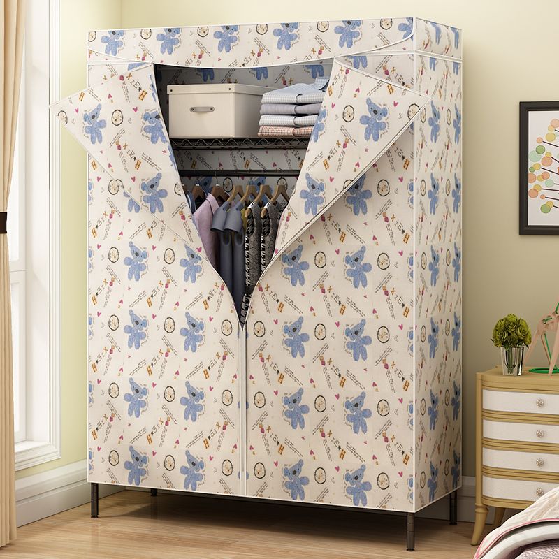 Contemporary Style Wardrobe Metal 1-Door Wardrobe Closet for Bedroom