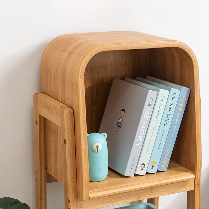 Vertikal zeitgenössischer Bambus Bücherregal geschlossen Back Bücherregal für Zuhause