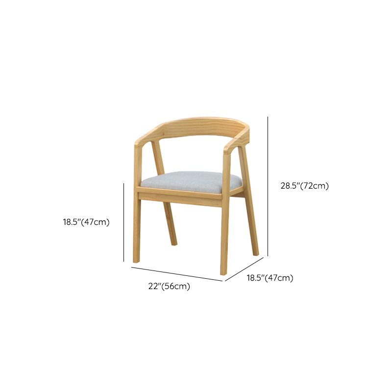 Contemporary Solid Wood Dining Chair Upholstered Fabric Dining Arm Chair Clearhalo 'Dining Chairs' 'Dining Tables & Seating' 'dining_chair' 'furn' 'furn_dining_chair' 'Furniture' 'Kitchen & Dining Furniture' 1200x1200_8c85c18b-db3c-48a3-b74f-c77261e33d97