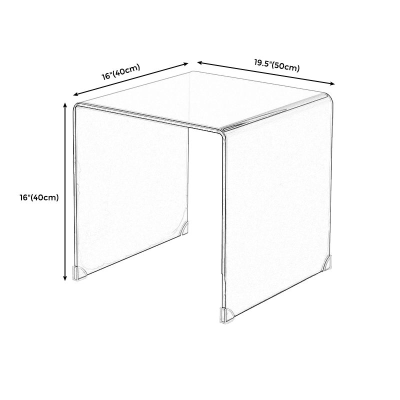 Contemporary Transparent Side Table Novelty Small Glass End Table for Home Clearhalo 'Coffee & Accent Tables' 'End & Side Tables' 'end_side_table' 'end_side_tables' 'furn' 'furn_end_side_tables' 'Furniture' 'furniture_end_side_table' 'Living Room Furniture' 1200x1200_8c863d13-4935-4b31-8ef2-5894814ce7b5