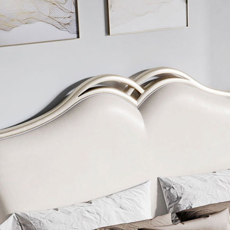 Modern Upholstered Headboard Standard Bed Adjustable Height with Legs