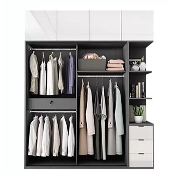 Sliding Engineered Wood Wardrobe Closet Modern Wardrobe Armoire Clearhalo 'Armoires & Wardrobes' 'armoires_wardrobes' 'Bedroom Furniture' 'furn' 'furn_armoires_wardrobes' 'Furniture' 1200x1200_8c876692-b70d-43f8-93dd-d36f39b83a12