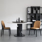 Set di dinette in pietra sinterizzato moderno 1/3/4/5/7 pezzi tavolo da pranzo rotondo con giradischi