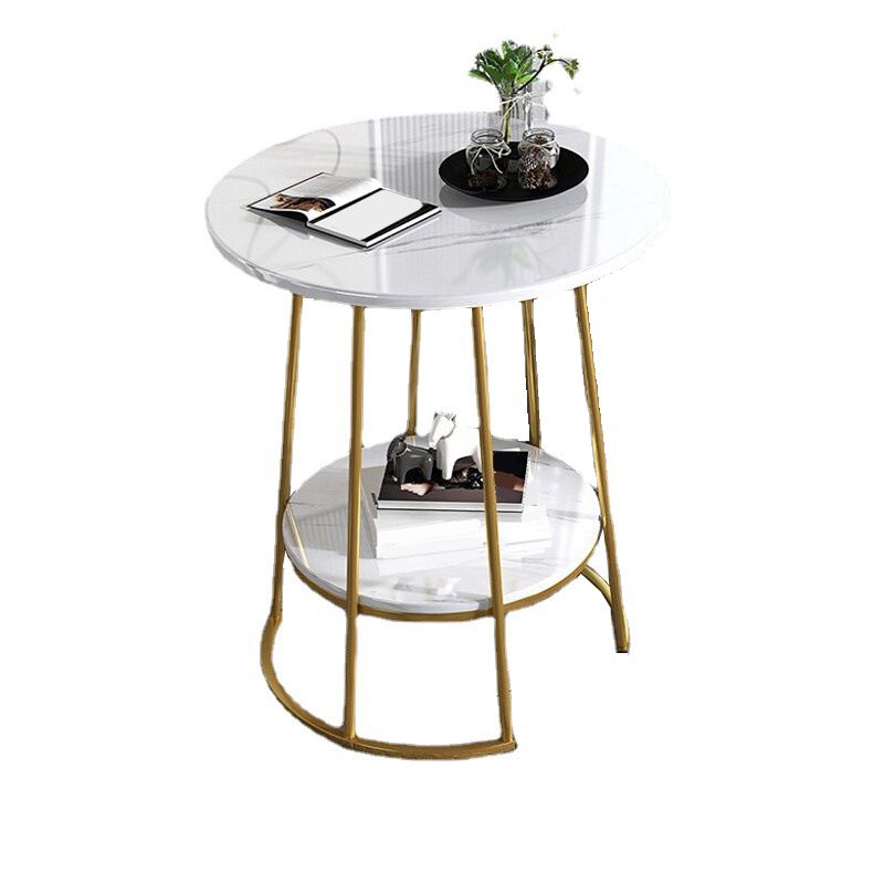 Glam Round Wooden Top End Table Steel Frame Sofa Side End Table for Living Room Clearhalo 'Coffee & Accent Tables' 'End & Side Tables' 'end_side_tables' 'furn' 'furn_end_side_tables' 'Furniture' 'Living Room Furniture' 1200x1200_8c889013-2145-4b73-8c12-3f51c037aed3