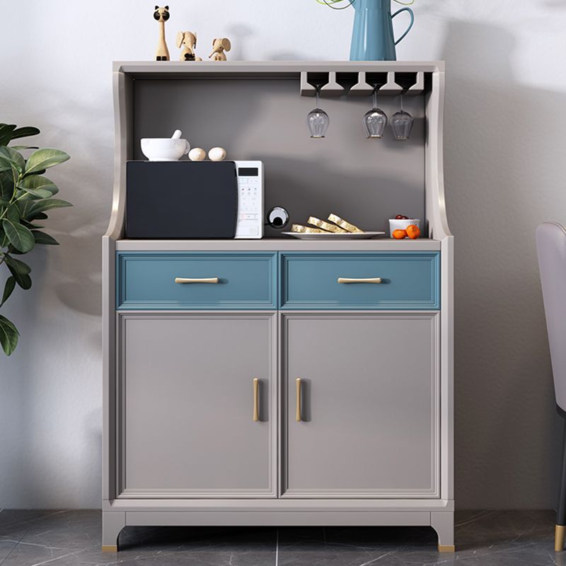 Moderne stijl buffettafel massief hout 49,6 "H zijbord met kasten en laden