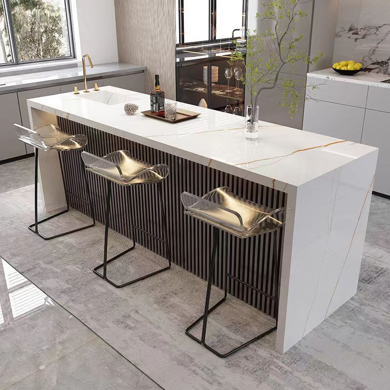 Moderne stenen rechthoekige bartafel, opbergbare tafel voor melktheewinkel