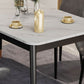 Glam Style Stone Dining Table 4 Metal Legs Table Home Rectangle Dining Table Clearhalo 'Dining Tables & Seating' 'Dining Tables' 'dining_table' 'furn' 'furn_dining_table' 'Furniture' 'furniture_dining_table' 'Kitchen & Dining Furniture' 1200x1200_8c8d5e50-979e-4dd9-9de1-c6da7826bbc5