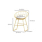 Glam Style Round Barstool Armless Low Back Bar Stool with Metal Base