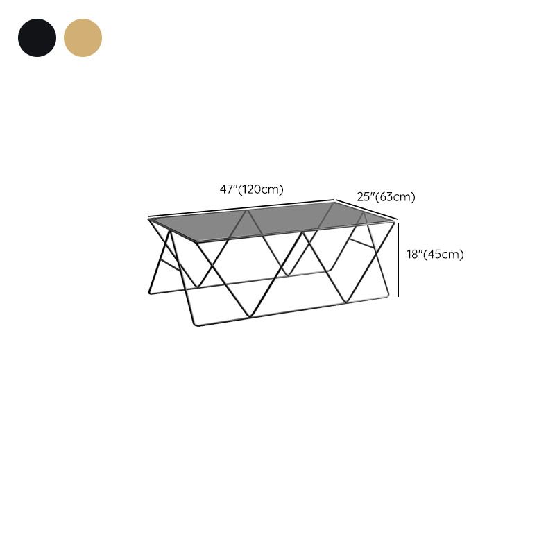 Table basse avec plateau en verre, moderne, Simple, rectangulaire, claire, avec cadre