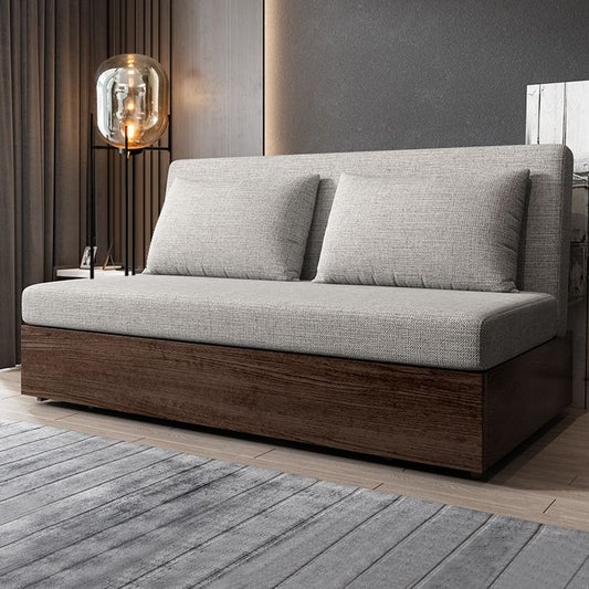 Modern Linen Seating Armless Convertible Sofa Bed with Storage