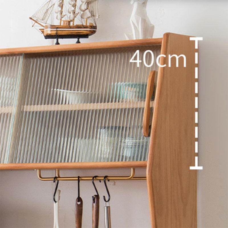 Modern Dining Hutch Pine Sliding Doors Storage Cabinet with Drawers Clearhalo 'Display & China Cabinets' 'display_china_cabinets' 'furn' 'furn_display_china_cabinets' 'Furniture' 'Kitchen & Dining Furniture' 1200x1200_8c8eb2cf-94b7-4dbd-adb4-47467f359c58