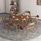 Mesa de comedor redonda de madera maciza de pino, mesa moderna con pedestal doble