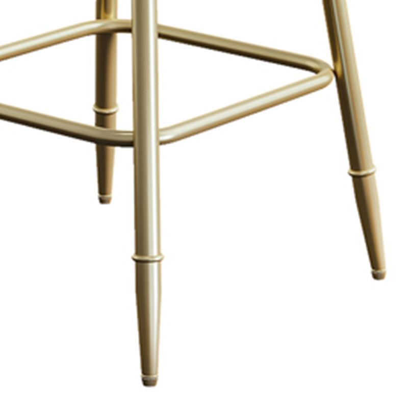 Nordic Armless Backrest Counter Stool Iron Dining Room Bar Stool with Cushion and Pedal Clearhalo 'Bar Furniture' 'Bar Stools' 'bar_stools' 'furn' 'furn_bar_stools' 'Furniture' 'furniture_bar_stools' 'Kitchen & Dining Furniture' 1200x1200_8c92122a-42d8-417a-af35-98c242d263fe