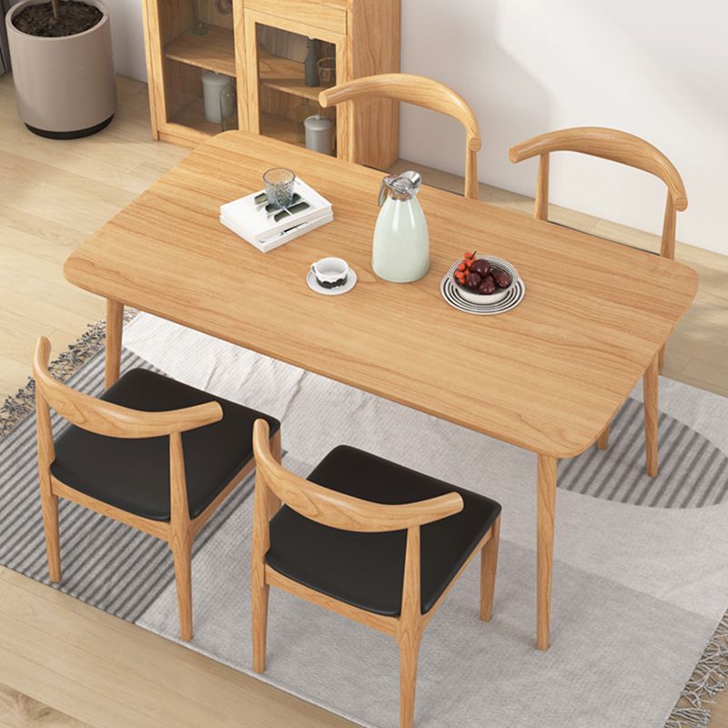 Modern Dining Set 1/2/5 Pcs Solid Wood Table with Cow Horn Chairs and Windsor Chairs Clearhalo 'Dining Room Sets' 'Dining Tables & Seating' 'dining_room_set' 'furn' 'furn_dining_room_set' 'Furniture' 'Kitchen & Dining Furniture' 1200x1200_8c938207-0446-48f8-b831-0ee0564e8203